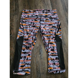 Women's Lululemon Purple Orange Patterned Leggings Size 6